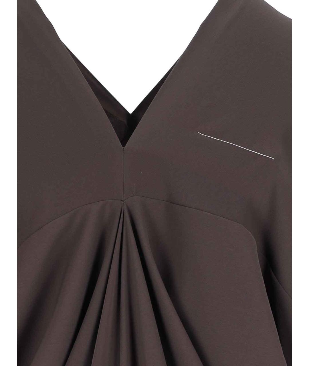 MM6 MAISON MARGIELA Коричневое полиэстеровое повседневное платье, фото 3