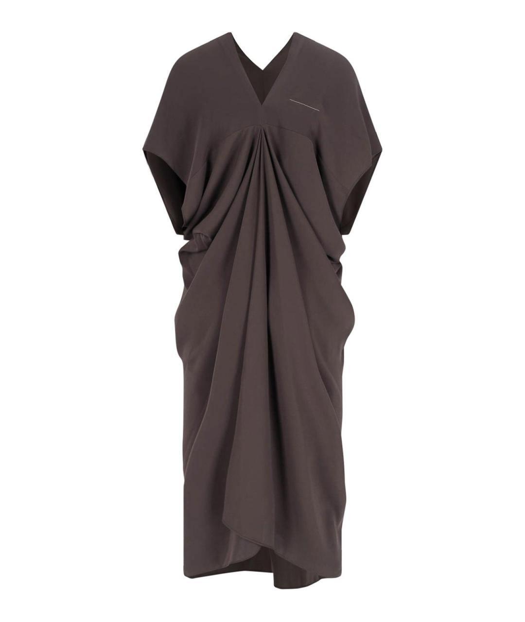 MM6 MAISON MARGIELA Коричневое полиэстеровое повседневное платье, фото 2