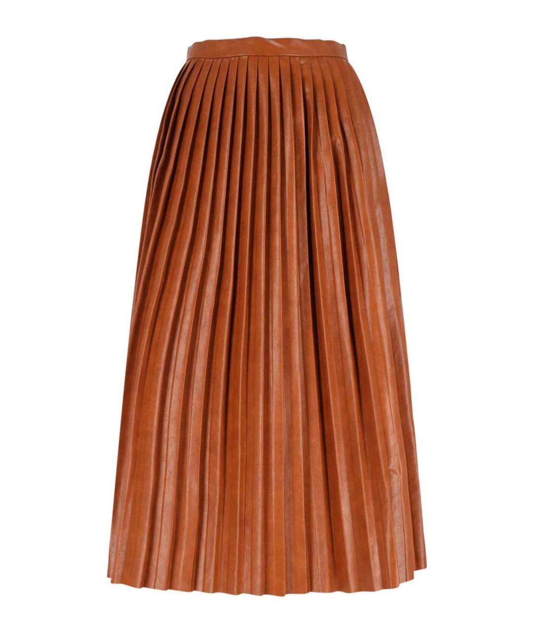MM6 MAISON MARGIELA Коричневая вискозная юбка миди, фото 1