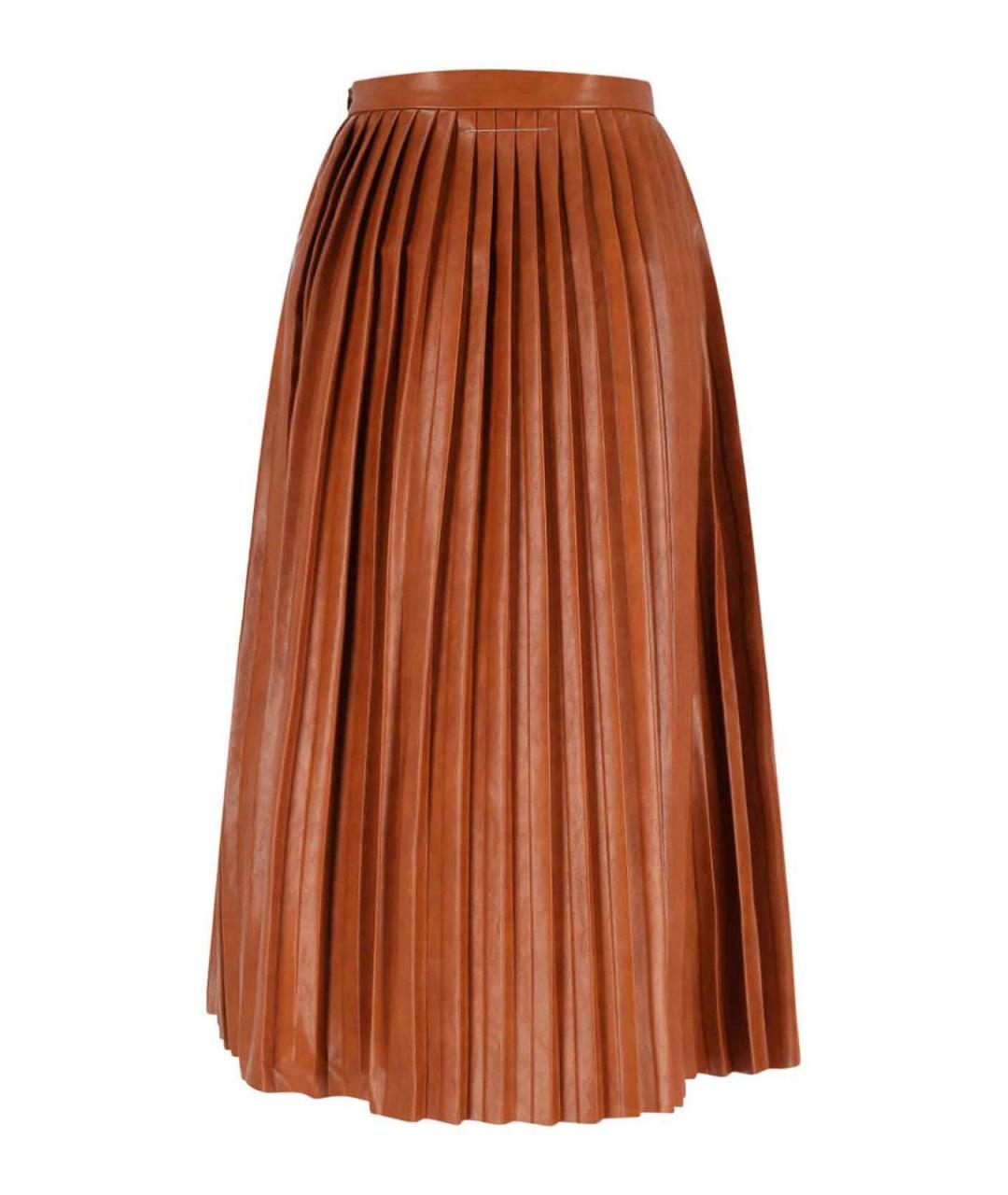 MM6 MAISON MARGIELA Коричневая вискозная юбка миди, фото 2