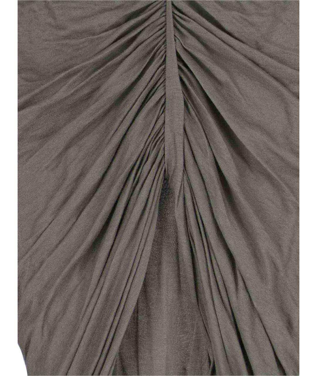 RICK OWENS Серая хлопковая юбка миди, фото 3