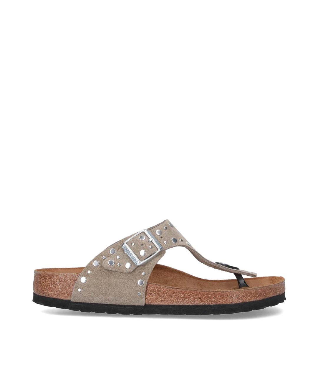BIRKENSTOCK Бежевые замшевые сандалии, фото 1