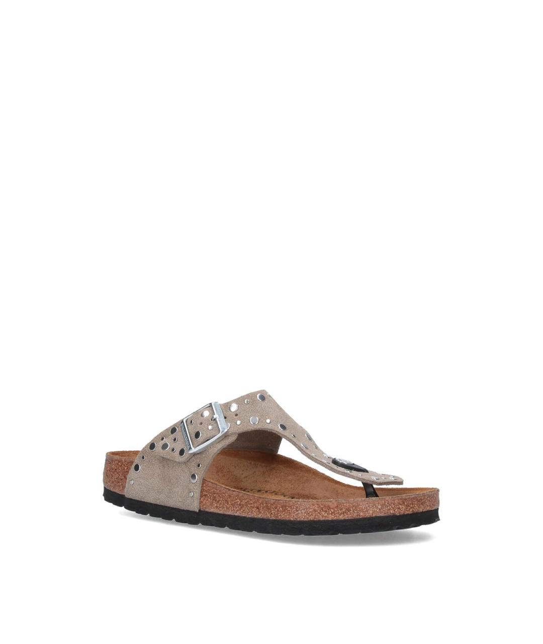 BIRKENSTOCK Бежевые замшевые сандалии, фото 2