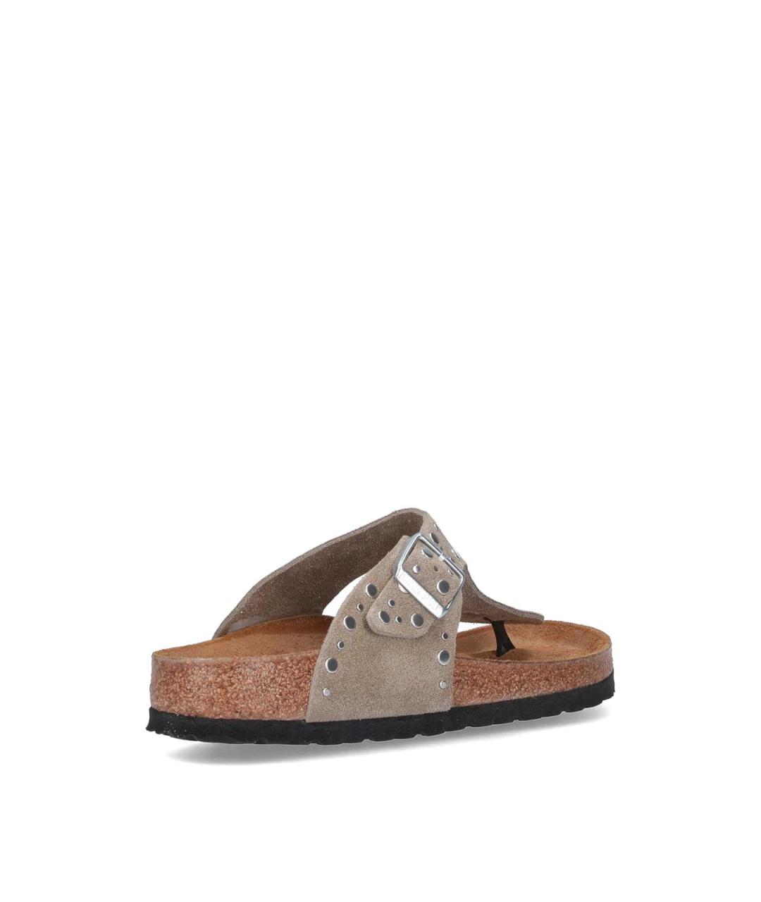 BIRKENSTOCK Бежевые замшевые сандалии, фото 4