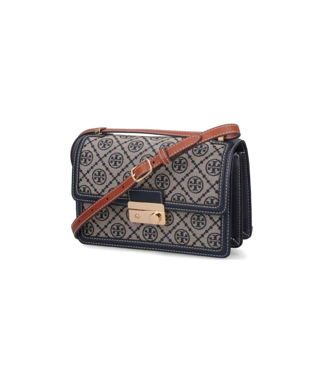 TORY BURCH Синяя хлопковая сумка через плечо, фото 2