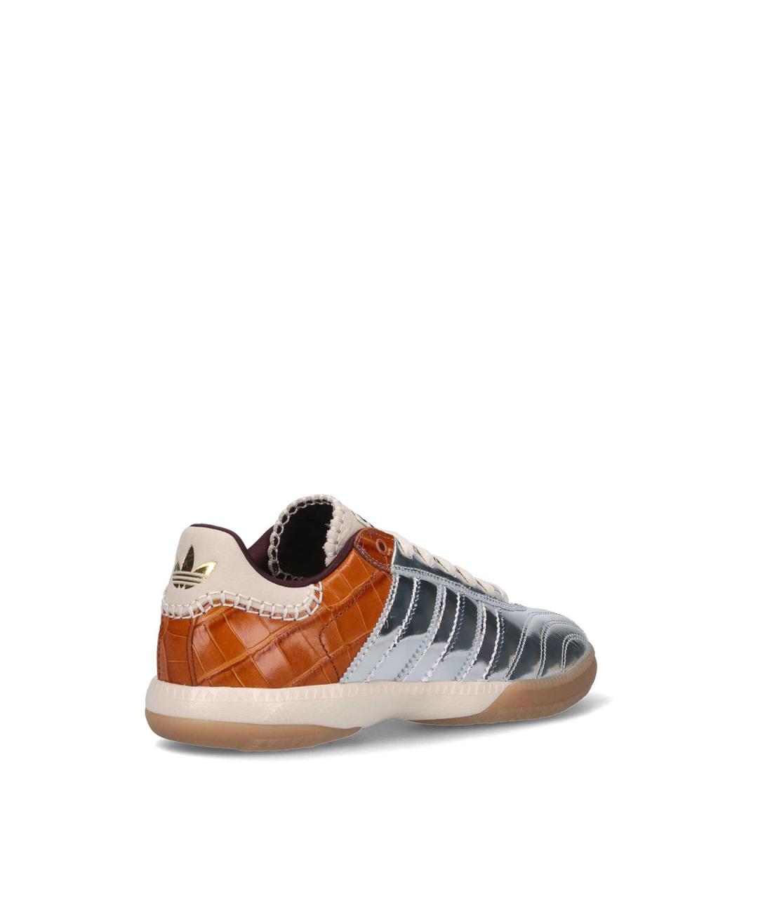ADIDAS Серебряные кожаные низкие кроссовки / кеды, фото 4