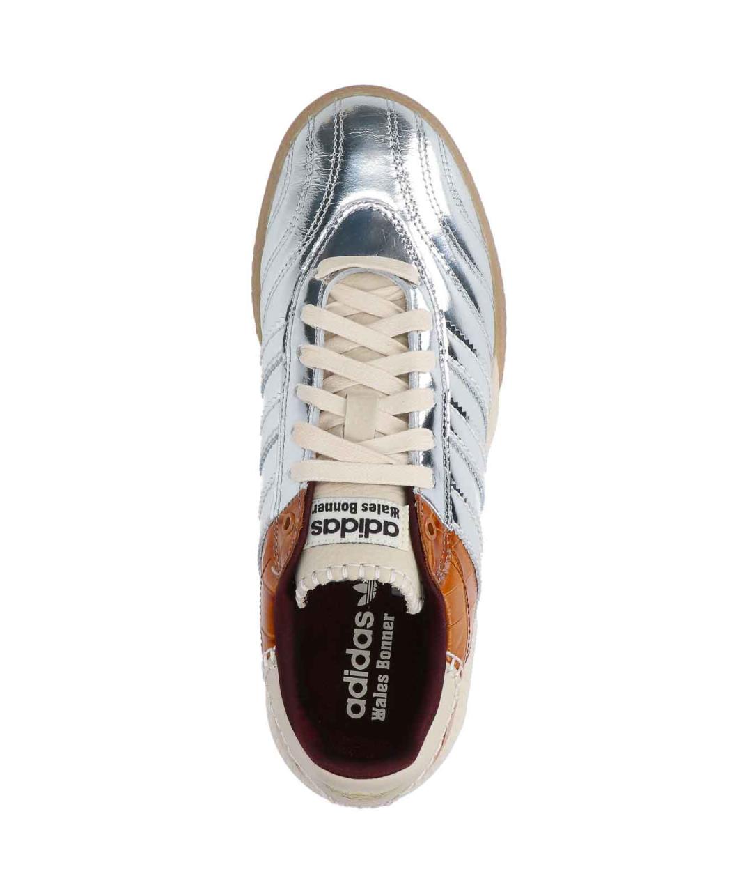 ADIDAS Серебряные кожаные низкие кроссовки / кеды, фото 5
