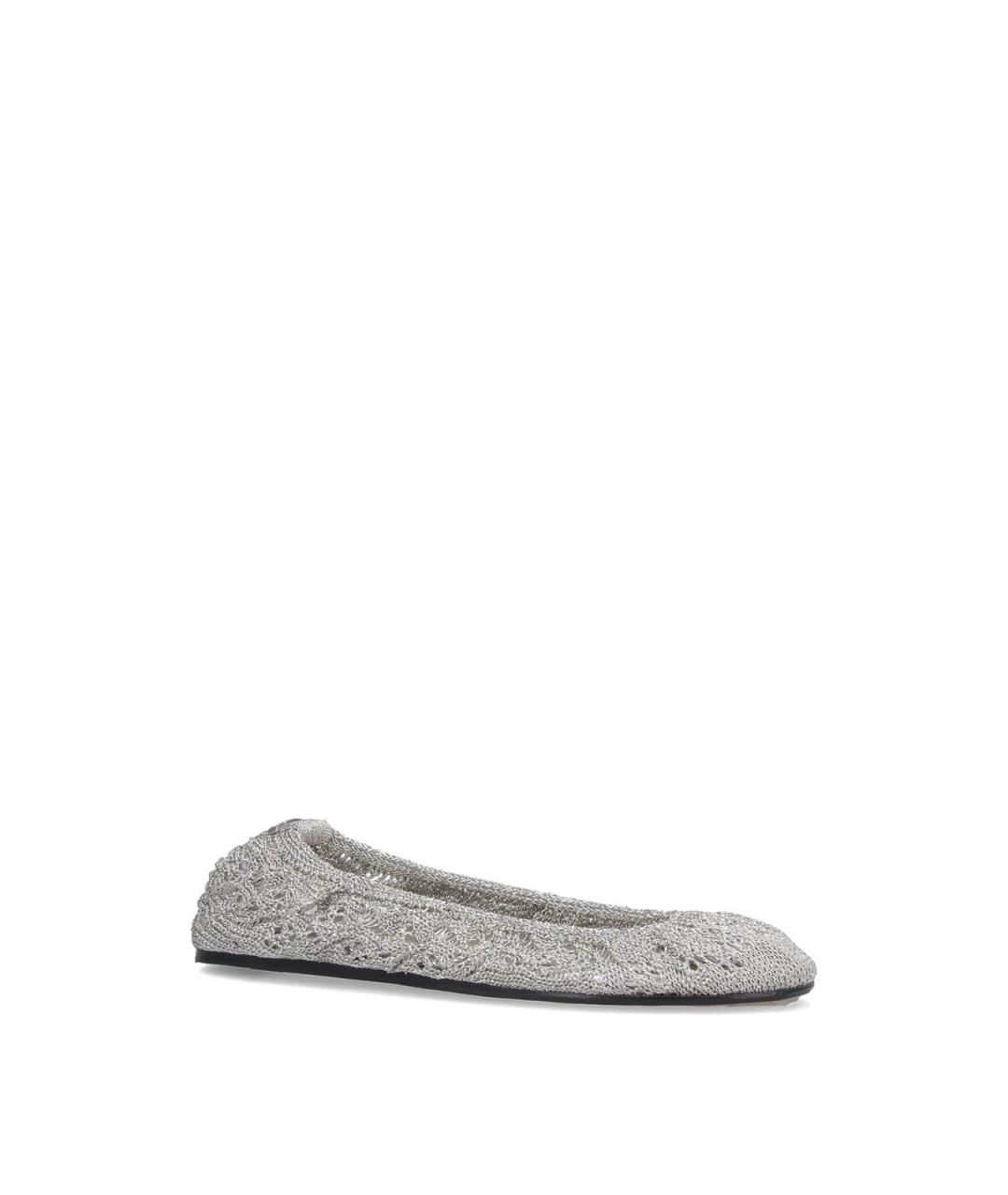 ISABEL MARANT Серебряные синтетические балетки, фото 2
