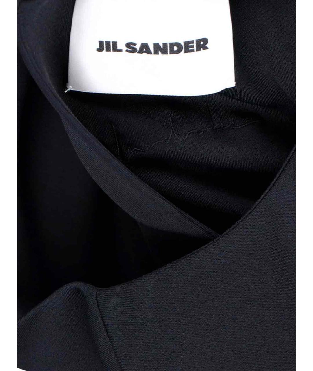 JIL SANDER Черное вискозное повседневное платье, фото 4