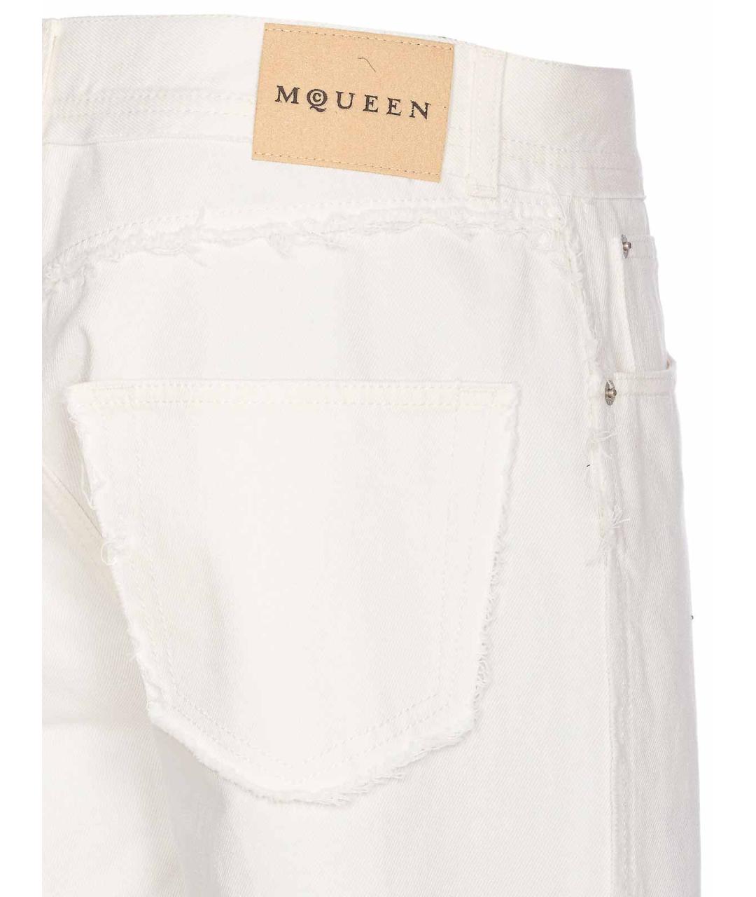 ALEXANDER MCQUEEN Белые хлопковые джинсы, фото 3