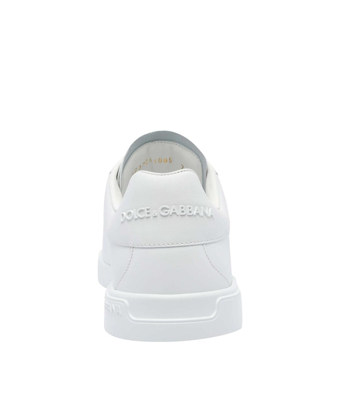 DOLCE&GABBANA Белые кожаные низкие кроссовки / кеды, фото 4