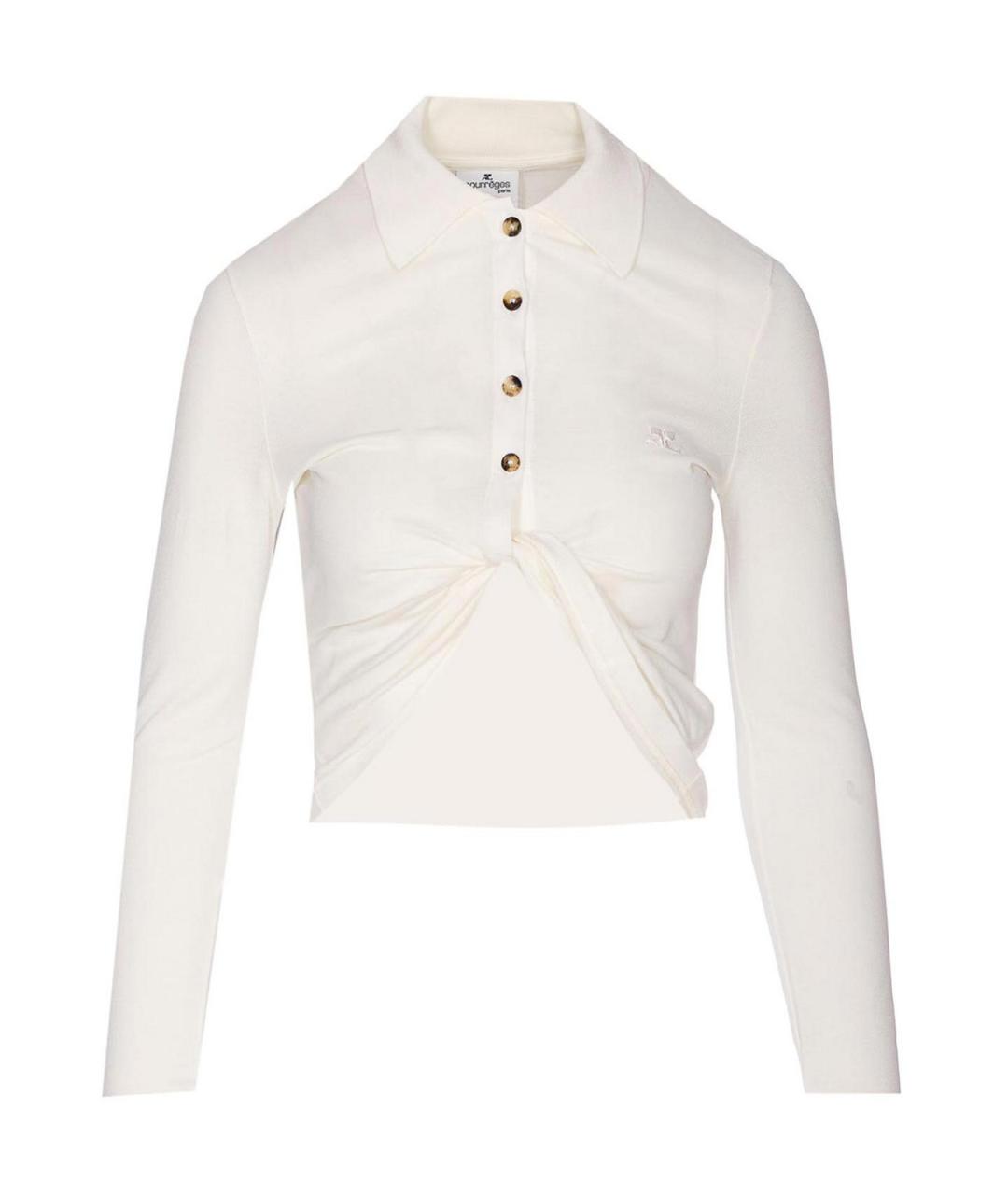 COURREGES Белая хлопковая футболка, фото 1