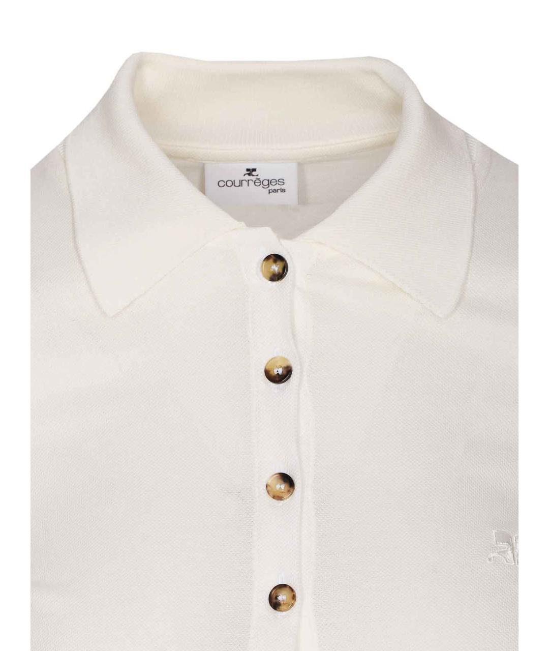 COURREGES Белая хлопковая футболка, фото 4