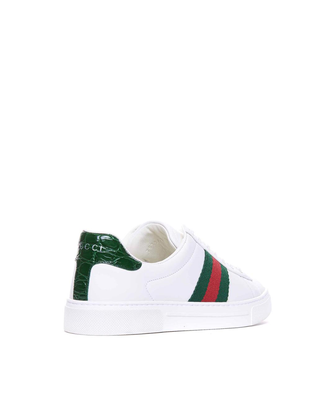 GUCCI Белые кожаные кеды, фото 2
