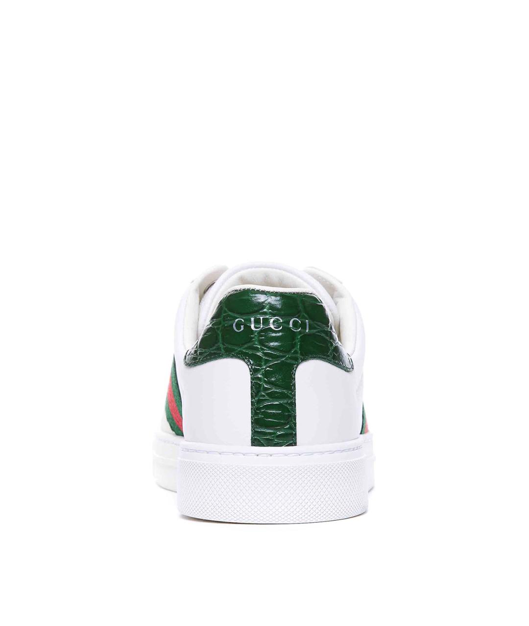 GUCCI Белые кожаные кеды, фото 3