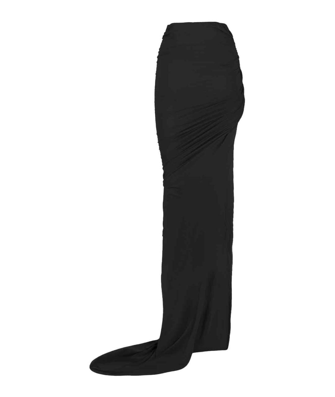RICK OWENS Черная хлопковая юбка миди, фото 2