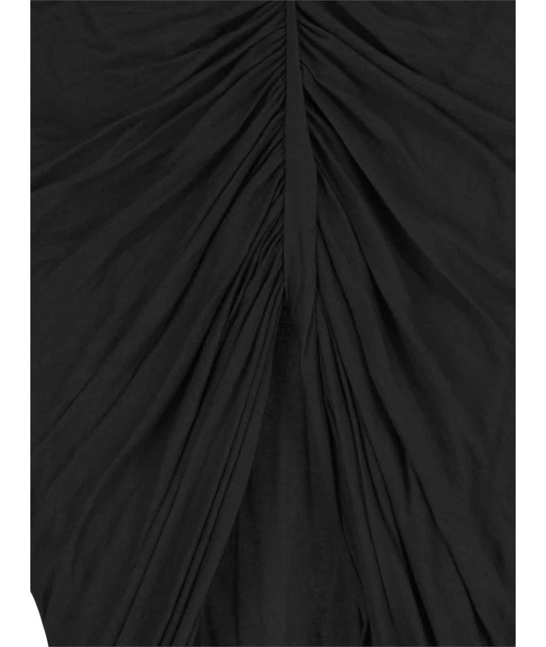 RICK OWENS Черная хлопковая юбка миди, фото 3