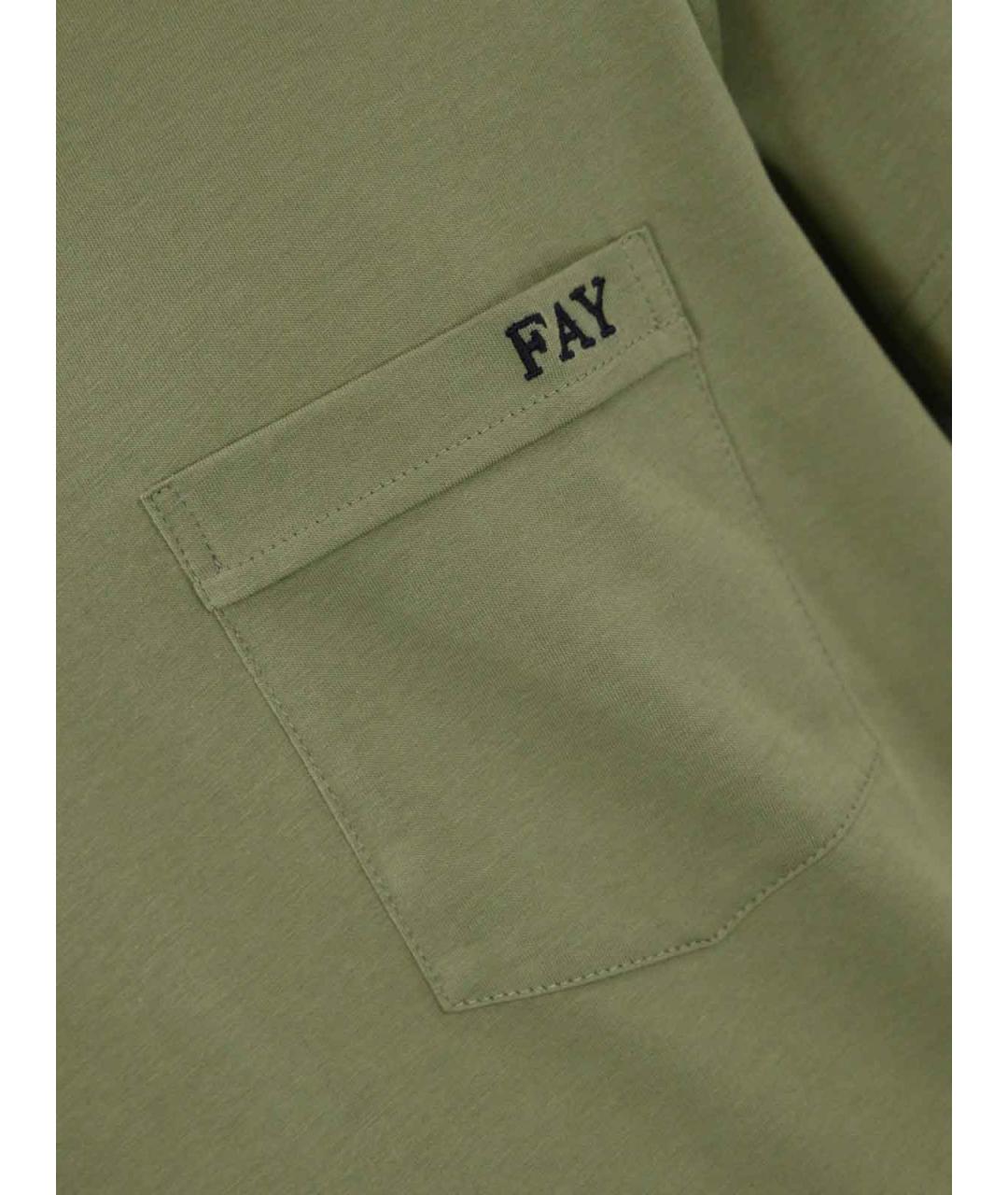 FAY Зеленая хлопковая футболка, фото 3