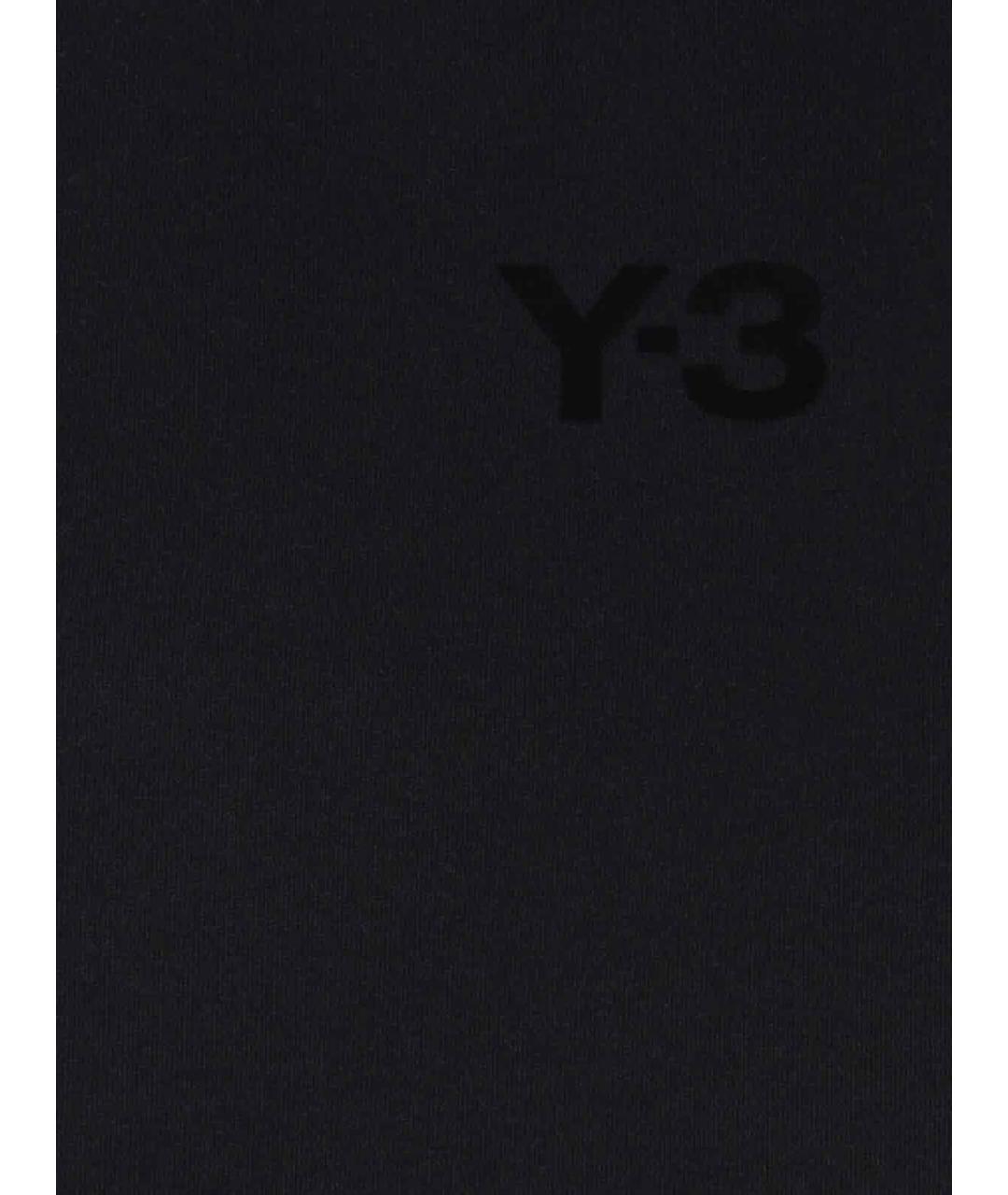 Y-3 Черная хлопковая футболка, фото 3