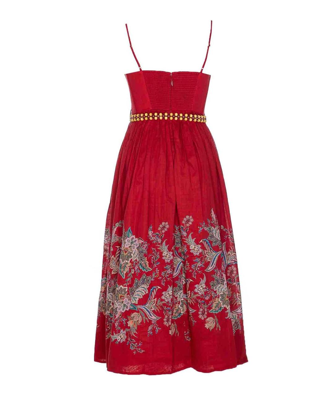 ZIMMERMANN Красное хлопковое повседневное платье, фото 2