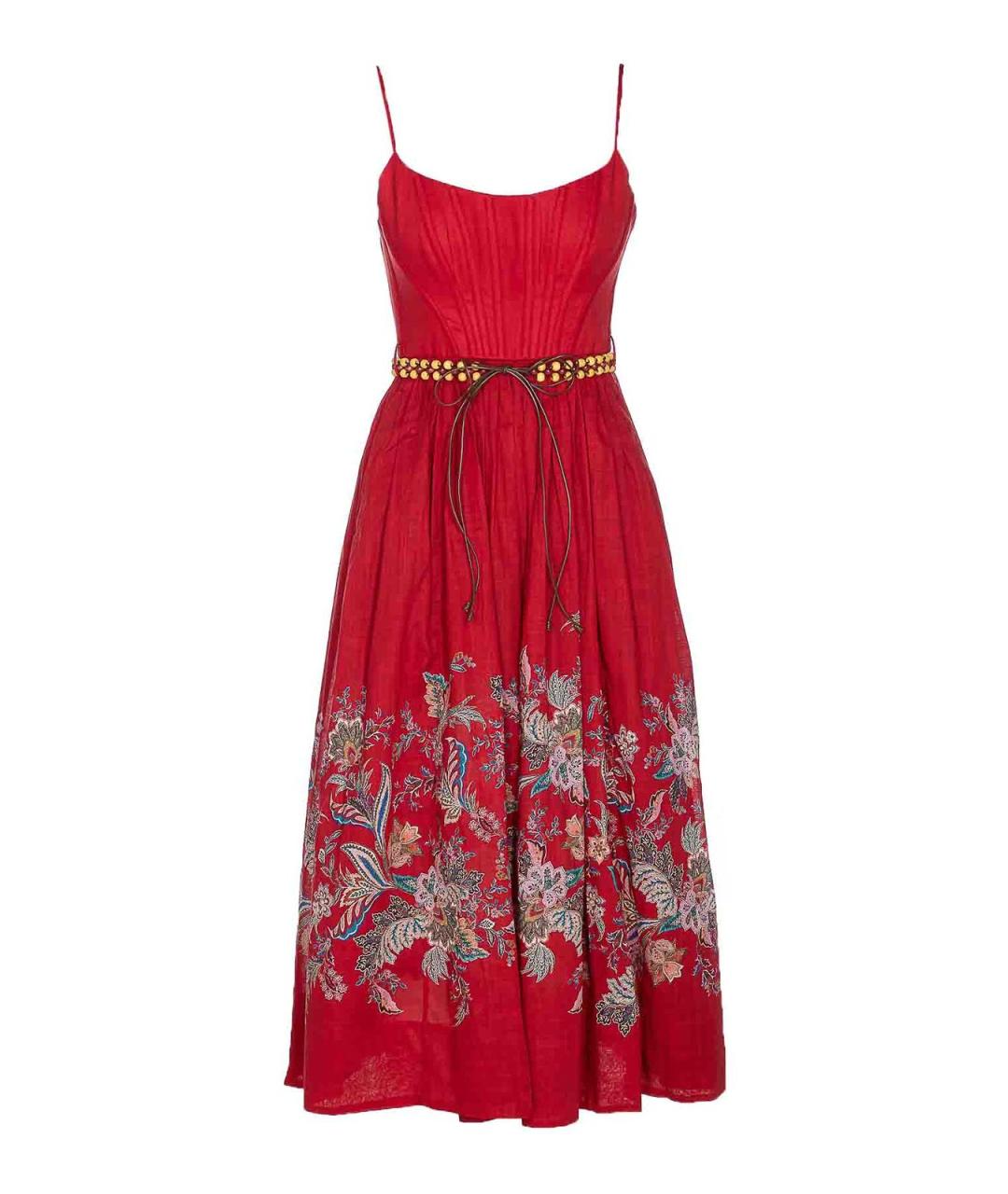 ZIMMERMANN Красное хлопковое повседневное платье, фото 1