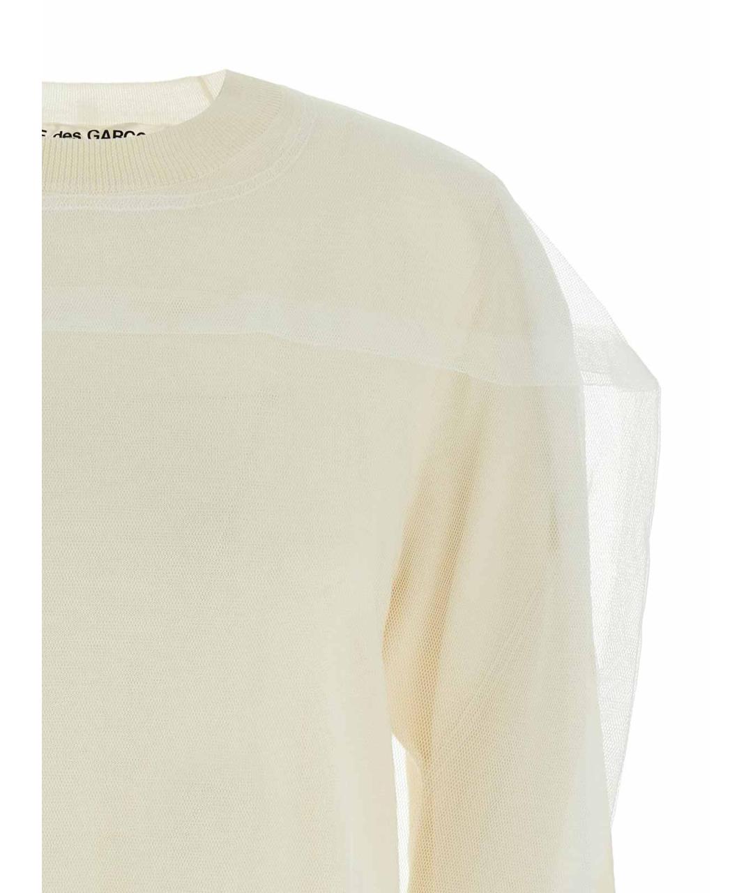 COMME DES GARÇONS Бежевый шерстяной джемпер / свитер, фото 3