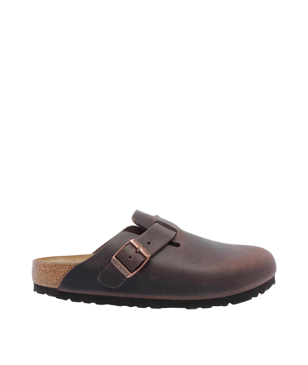 BIRKENSTOCK Коричневые кожаные мюли, фото 1