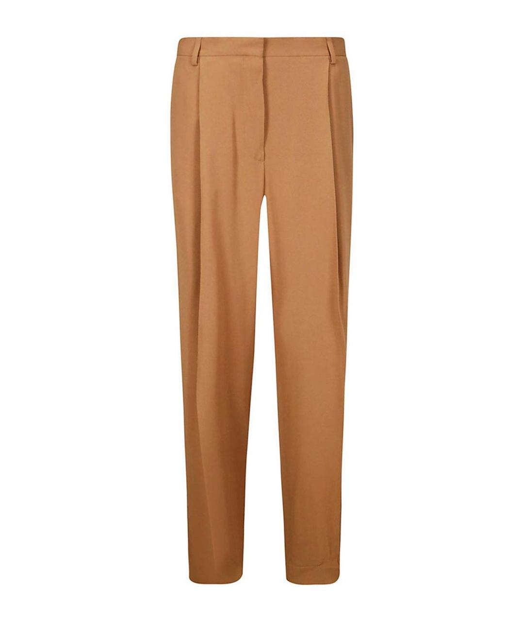 DRIES VAN NOTEN Коричневые вискозные брюки широкие, фото 1