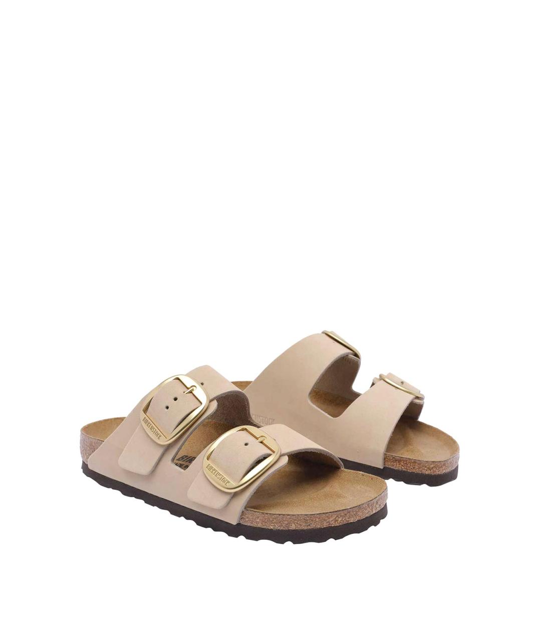 BIRKENSTOCK Бежевые кожаные сандалии, фото 2