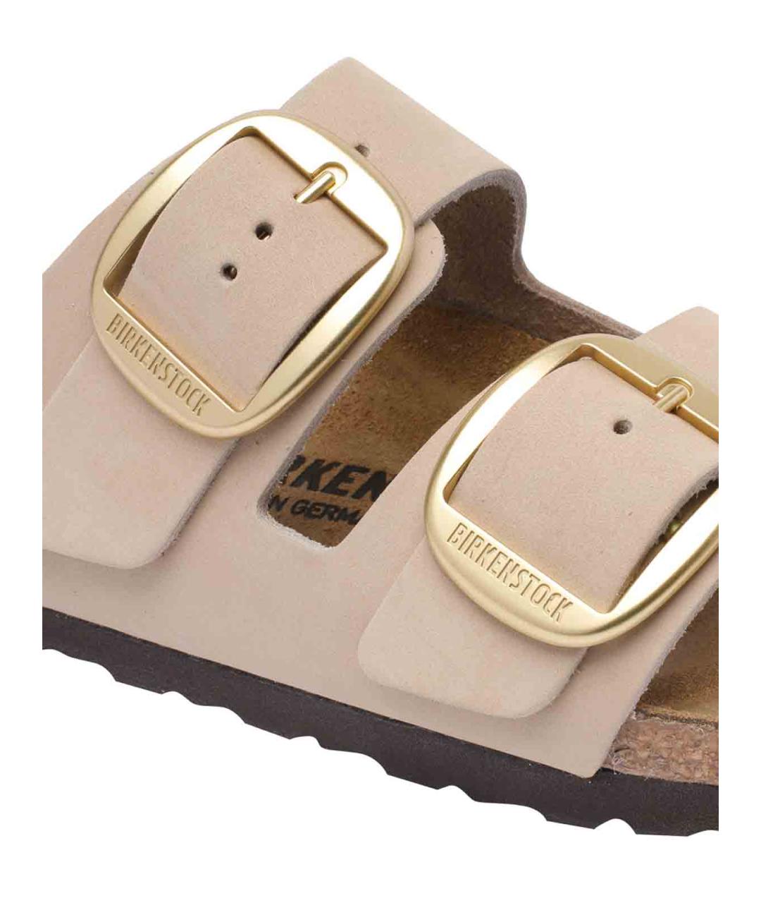BIRKENSTOCK Бежевые кожаные сандалии, фото 4
