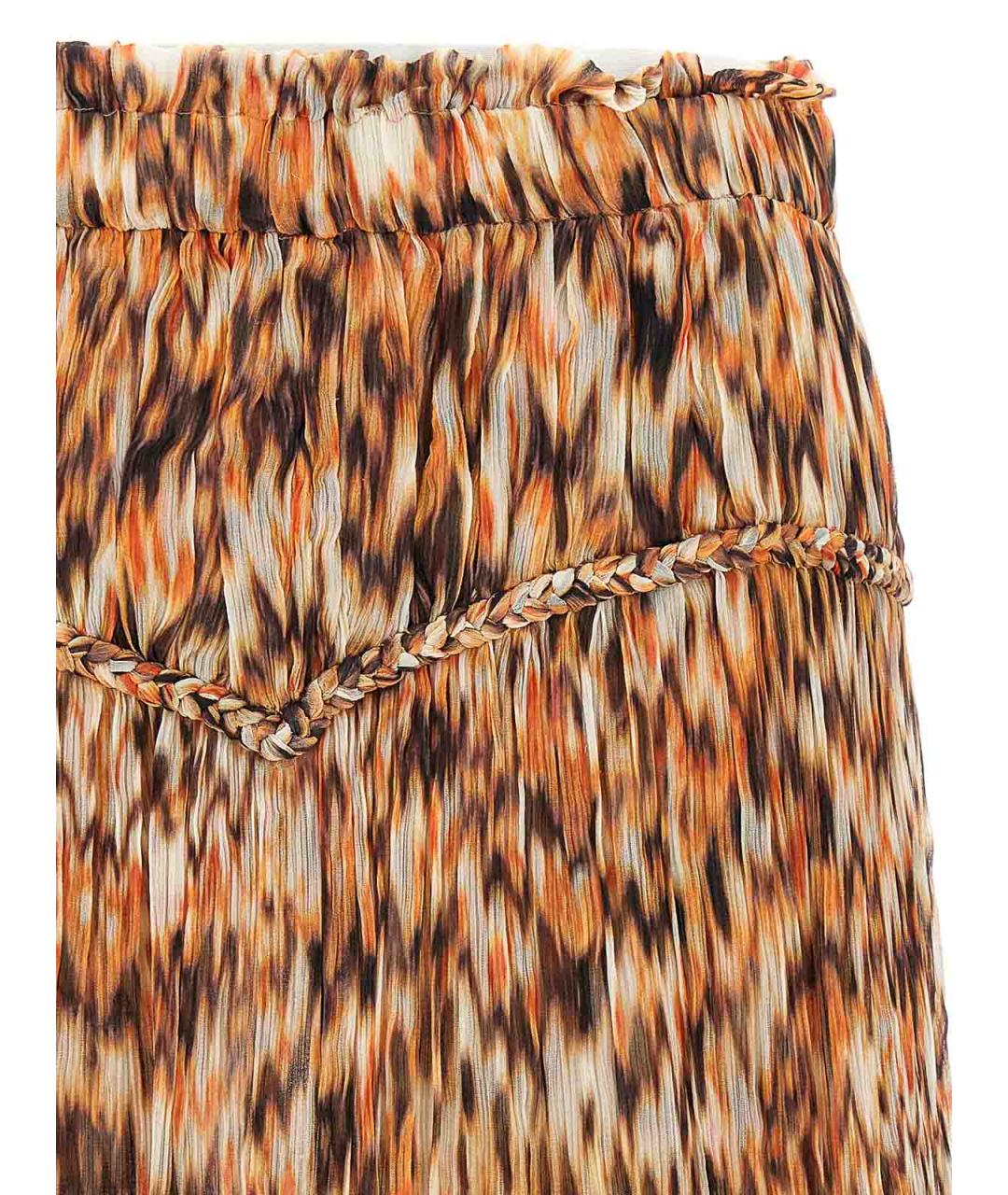 ISABEL MARANT Оранжевая шелковая юбка миди, фото 3