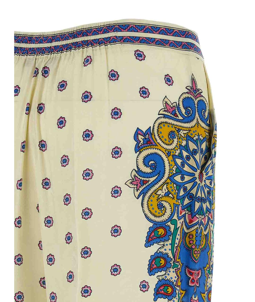 ETRO Белые шелковые брюки широкие, фото 4