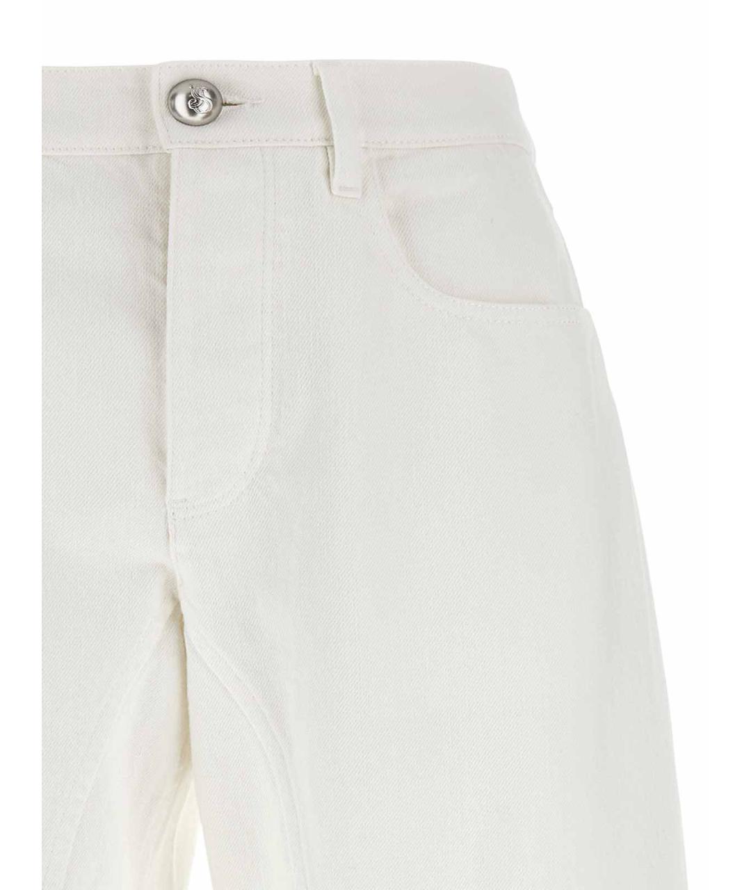 JIL SANDER Белые хлопковые прямые джинсы, фото 3