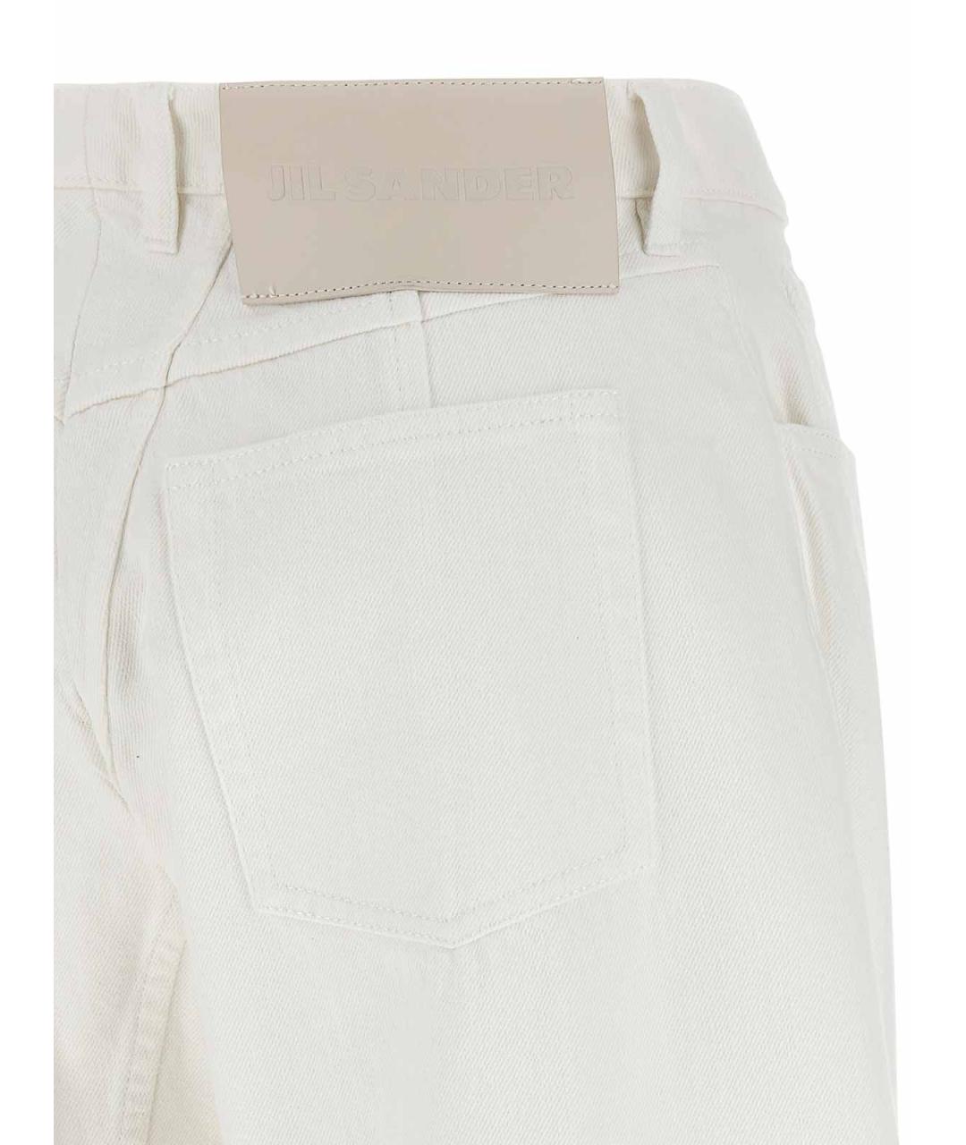 JIL SANDER Белые хлопковые прямые джинсы, фото 4
