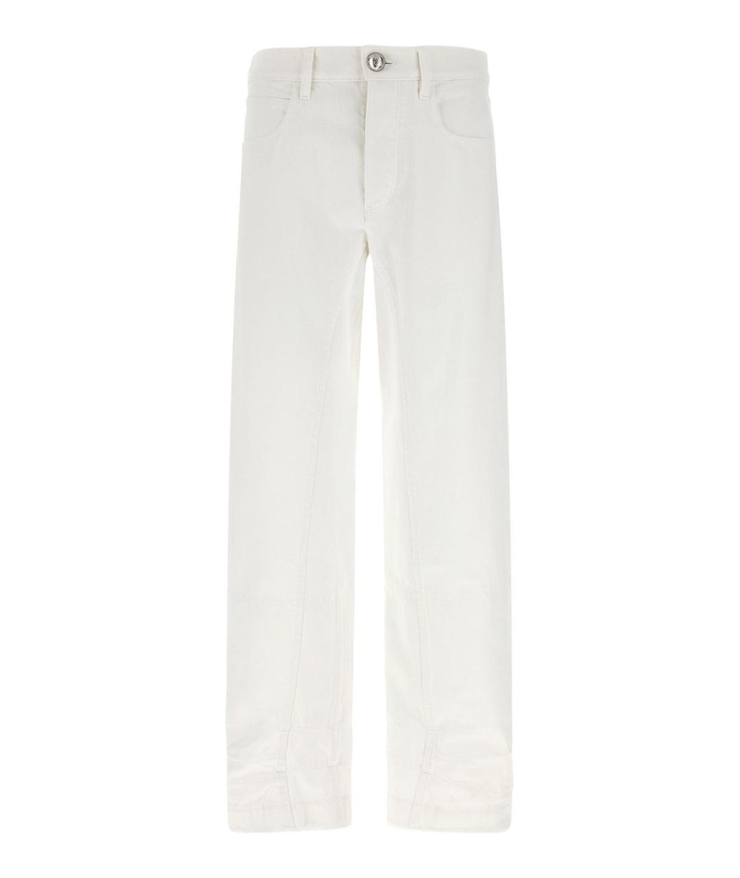 JIL SANDER Белые хлопковые прямые джинсы, фото 1