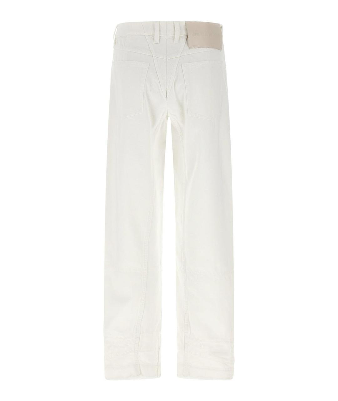 JIL SANDER Белые хлопковые прямые джинсы, фото 2