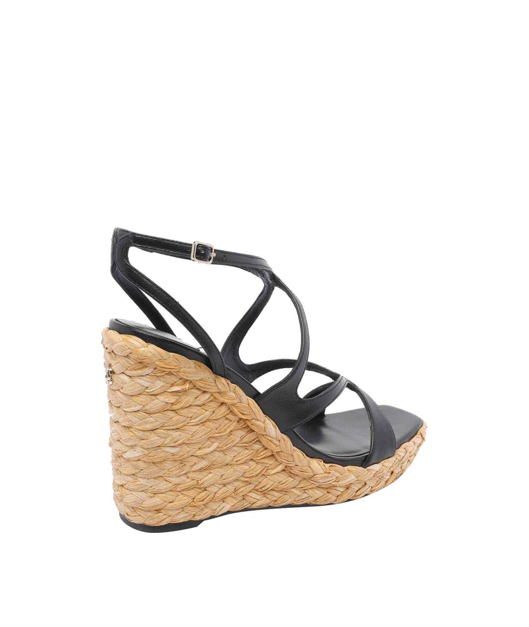 JIMMY CHOO Черные кожаные босоножки, фото 3