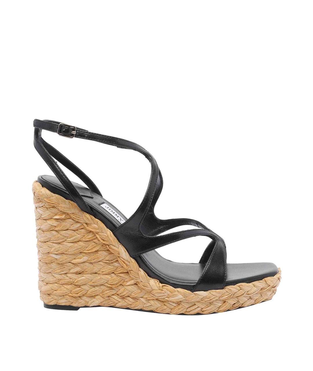 JIMMY CHOO Черные кожаные босоножки, фото 1