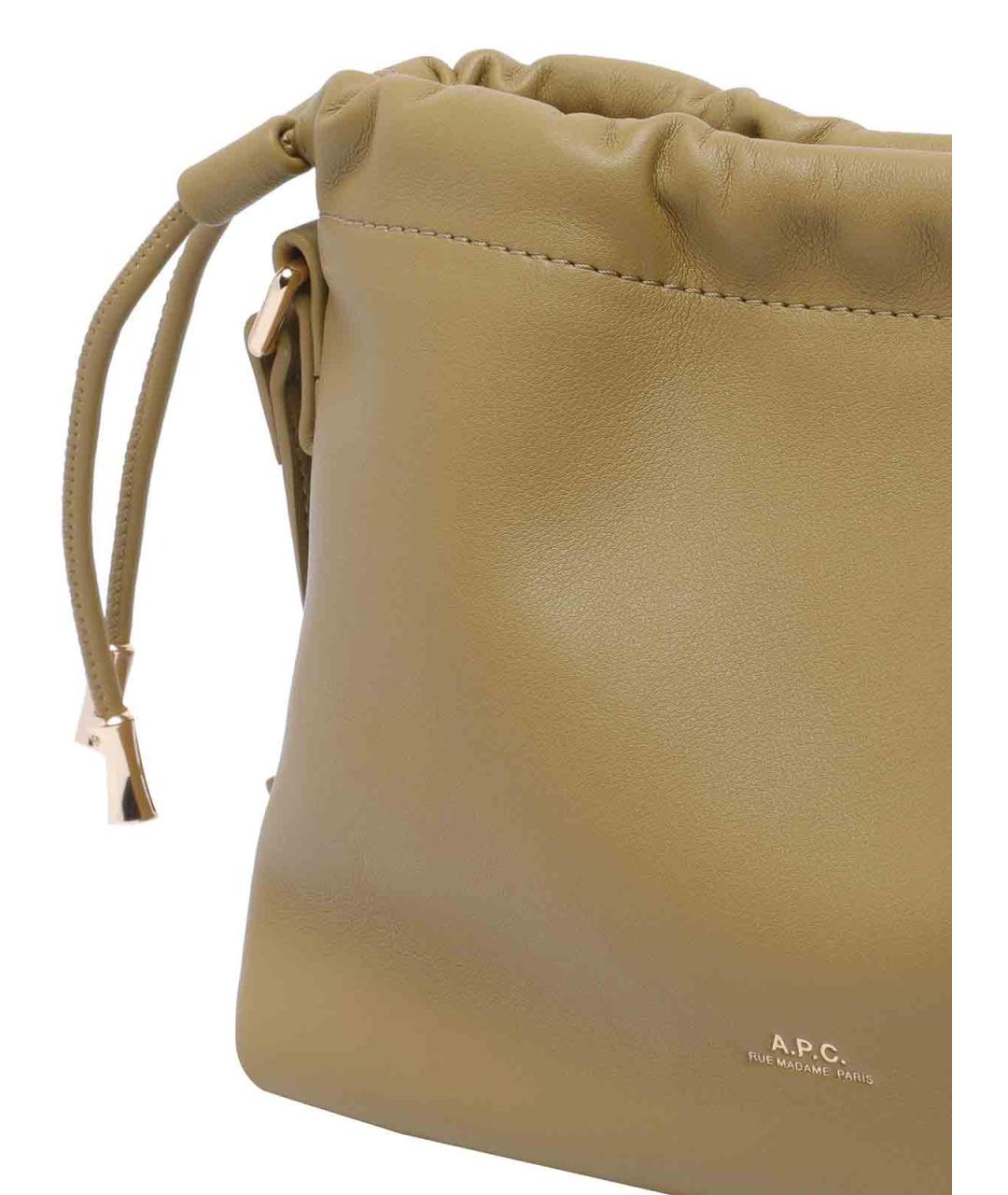 A.P.C. Зеленая кожаная сумка через плечо, фото 4