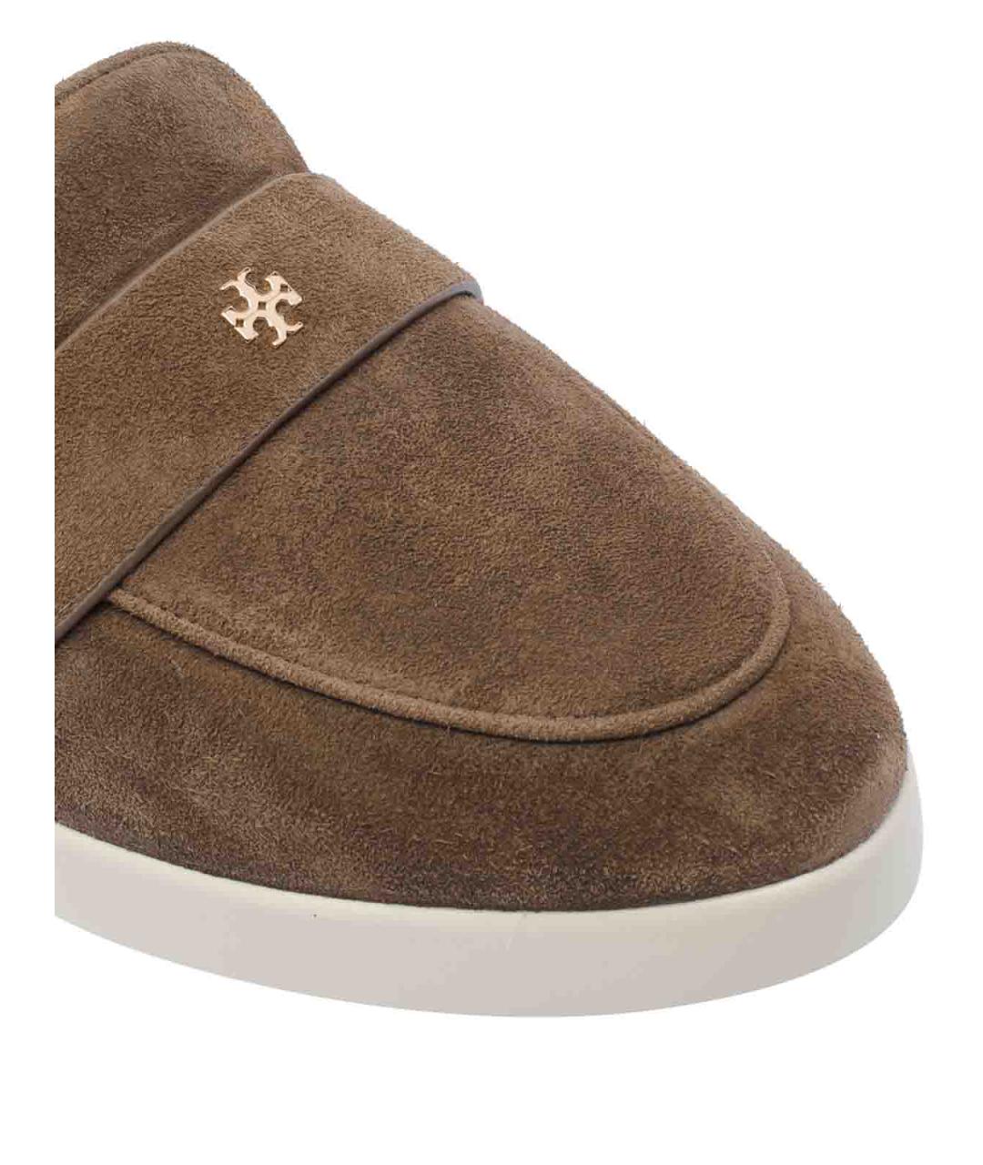 TORY BURCH Коричневые замшевые лоферы, фото 4