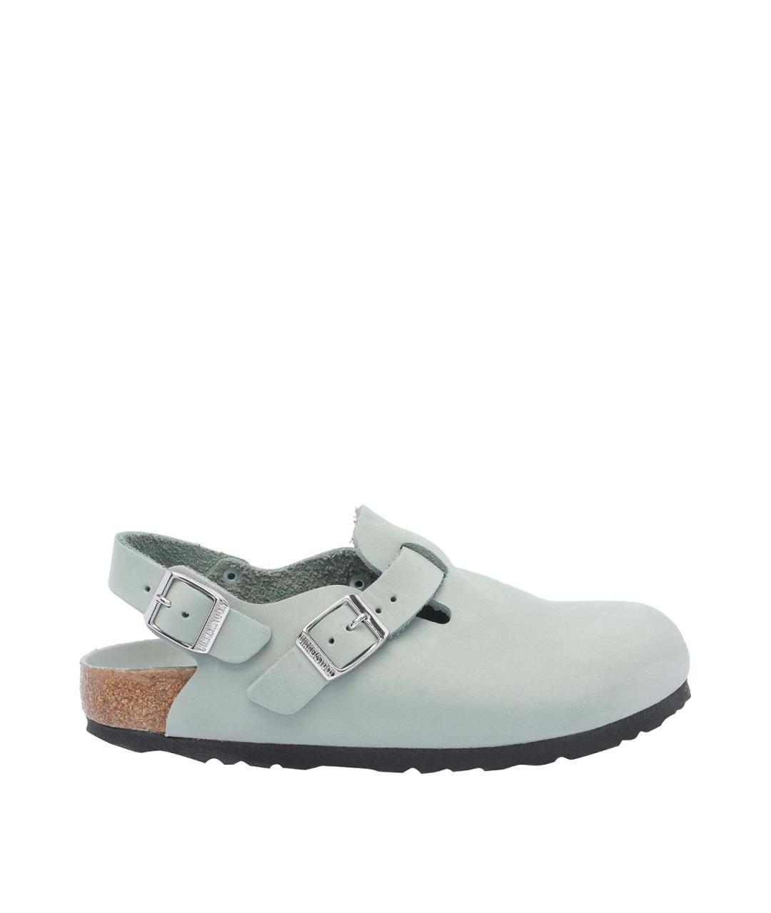 BIRKENSTOCK Зеленые кожаные мюли, фото 1