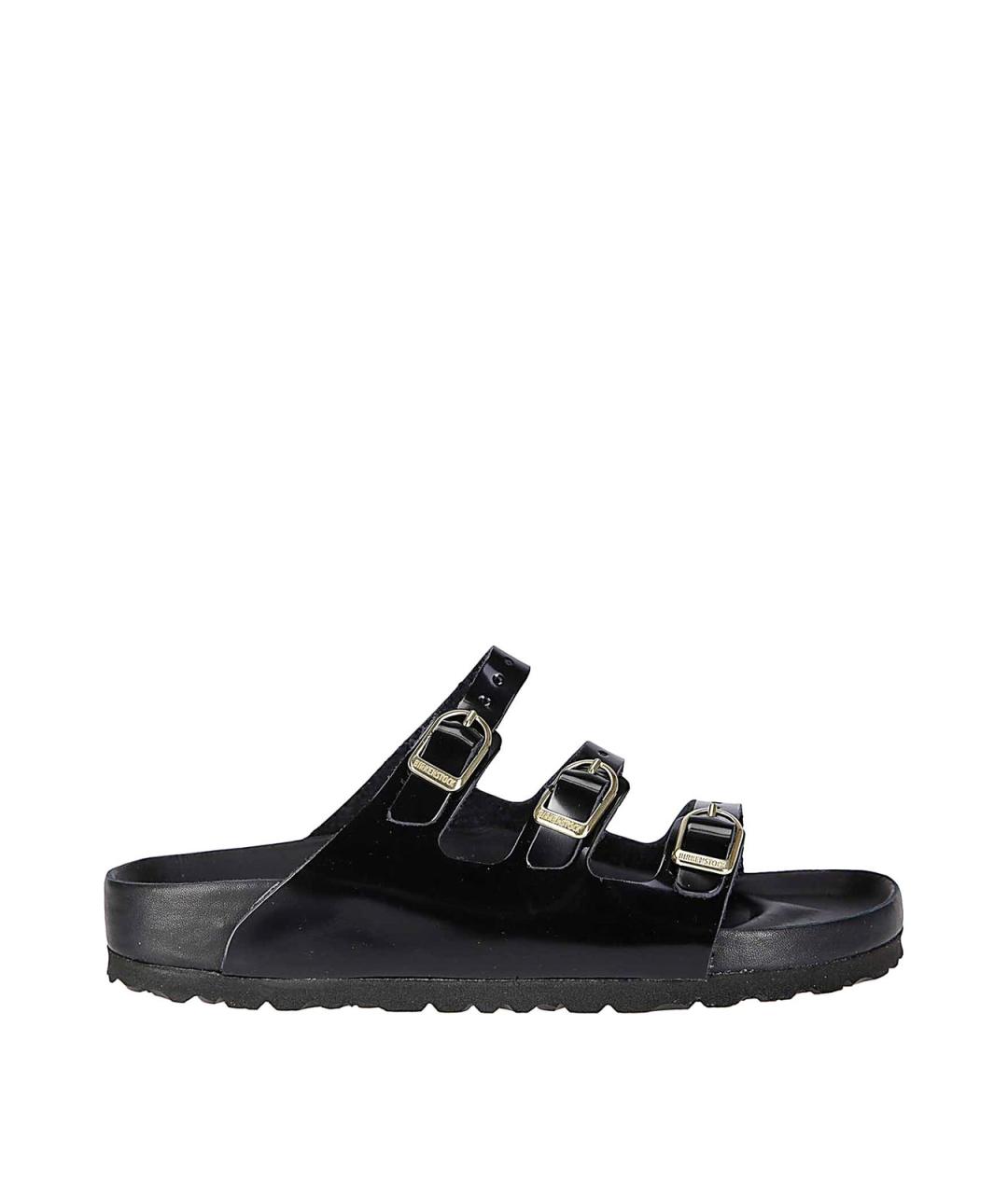 BIRKENSTOCK Черные кожаные мюли, фото 1