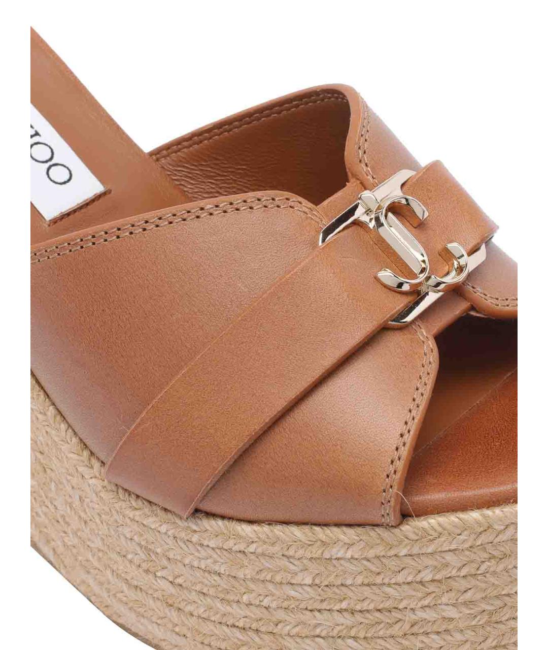 JIMMY CHOO Бежевые кожаные сабо, фото 4