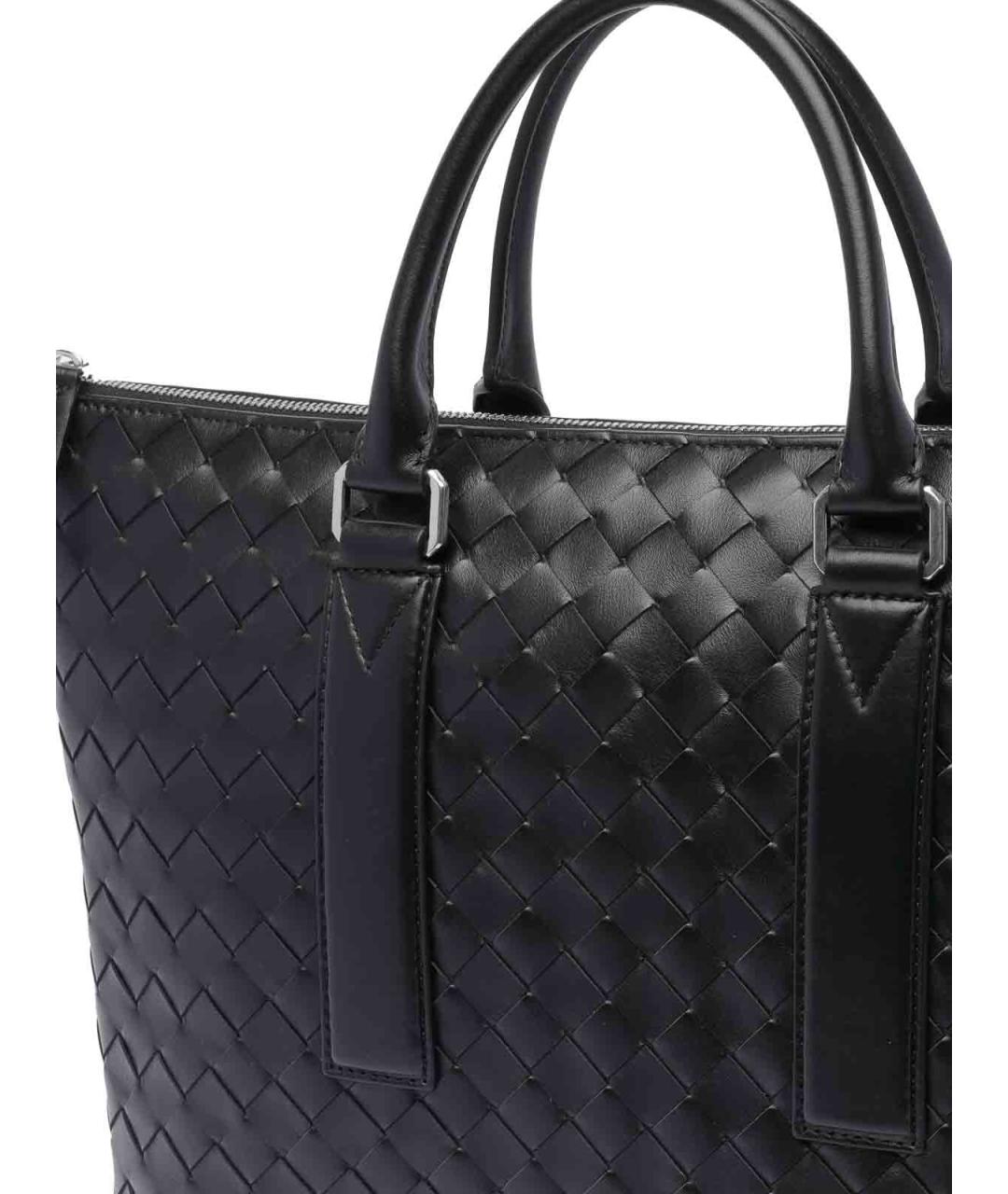 BOTTEGA VENETA Черный кожаный портфель, фото 4