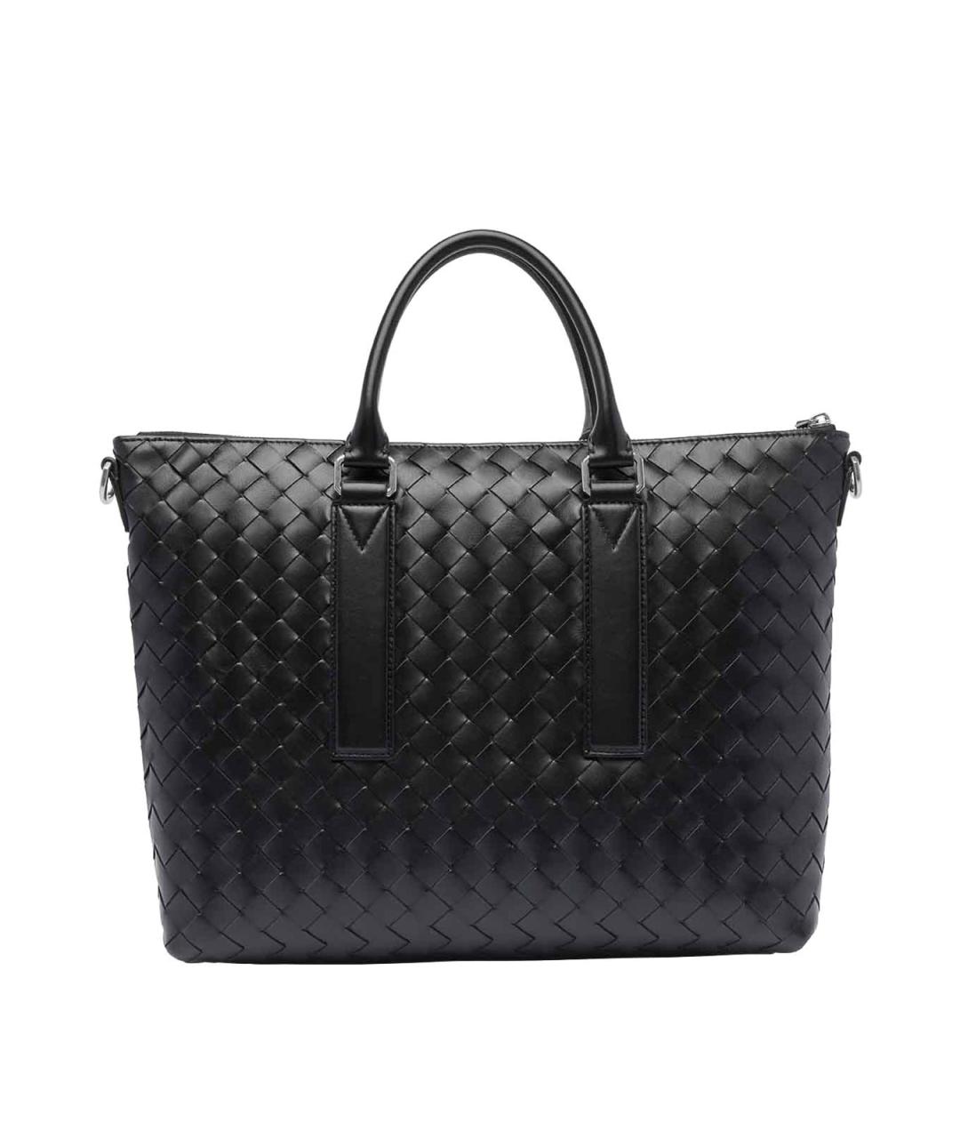 BOTTEGA VENETA Черный кожаный портфель, фото 3