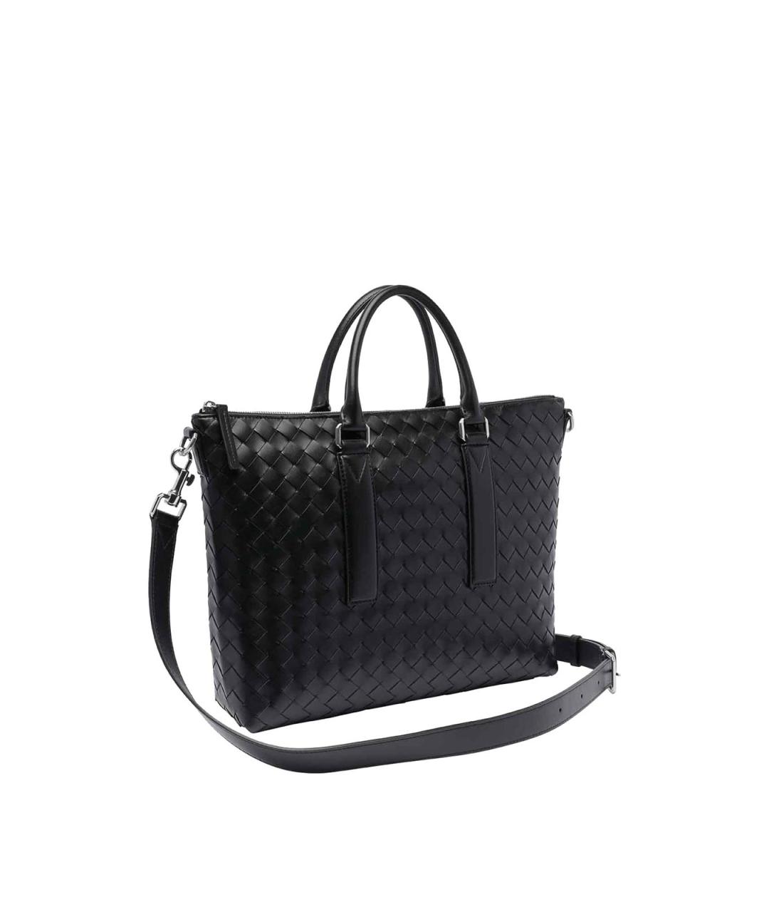 BOTTEGA VENETA Черный кожаный портфель, фото 2