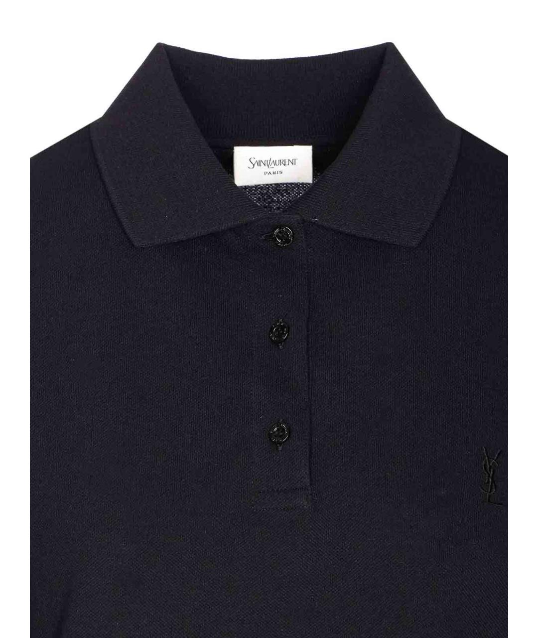 SAINT LAURENT Черная полиэстеровая футболка, фото 4