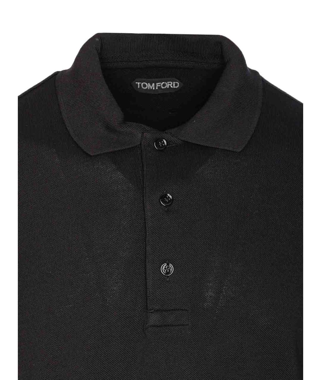 TOM FORD Черное поло с коротким рукавом, фото 4