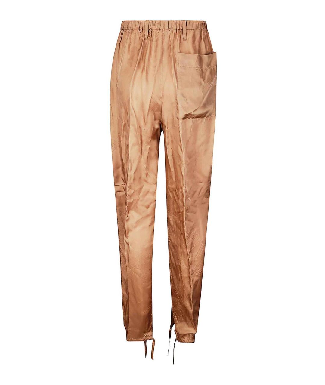 DRIES VAN NOTEN Бежевые вискозные прямые брюки, фото 2