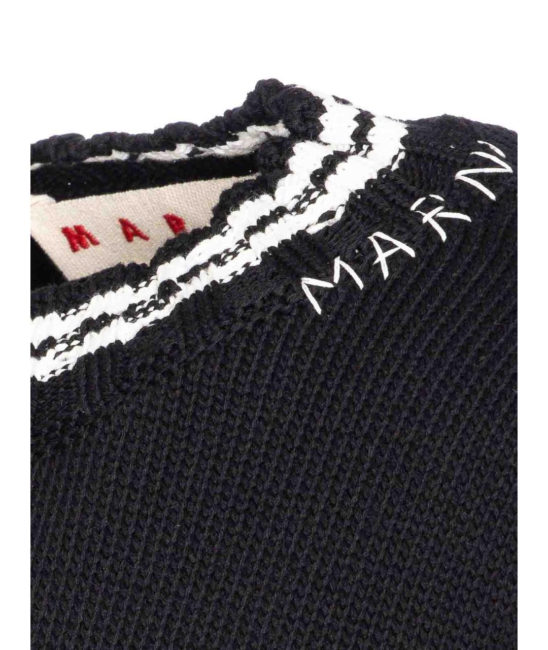 MARNI Черный хлопковый джемпер / свитер, фото 3